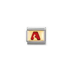 Nomination Composable Classic BUCHST, ROT Edelstahl, Email und 18K-Gold (01_A) 030202/01