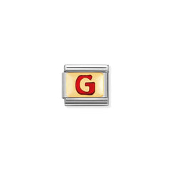 Nomination Composable Classic BUCHST, ROT Edelstahl, Email und 18K-Gold (07_G) 030202/07