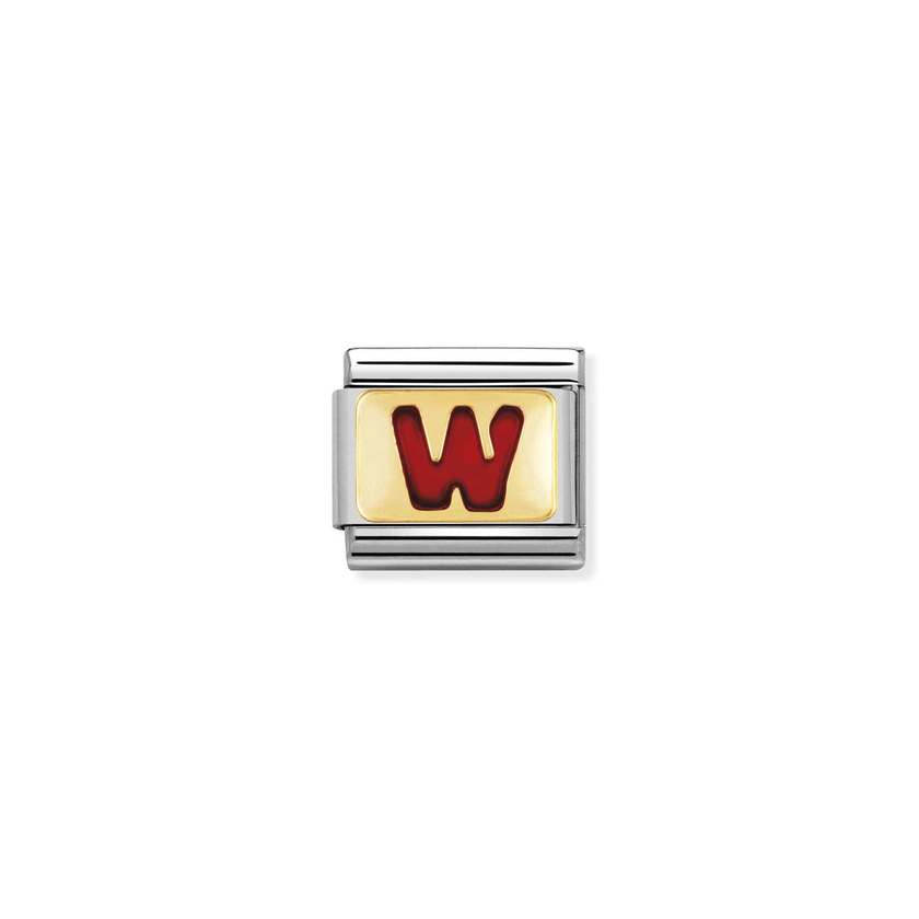 Nomination Composable Classic BUCHST, ROT Edelstahl, Email und 18K-Gold (23_W) 030202/23
