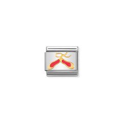 Nomination Composable Classic DAILY LIFE Edelstahl, Email und 18K-Gold (02_Ballettschuhe ROSA) 030208/02