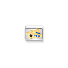 Nomination Composable Classic TECH Edelstahl, Email und 18K-Gold (12_Kreuzfahrtschiff) 030210/12