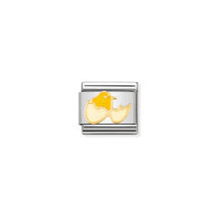 Nomination Composable Classic TIERE - LUFT Edelstahl, Email und 18K-Gold (12_Kuken) 030211/12