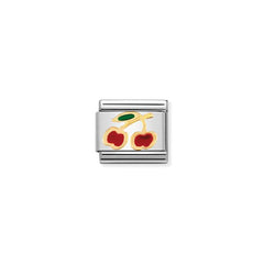 Nomination Composable Classic FRUITS Edelstahl, Email und 18K-Gold (05_Kirschen) 030215/05