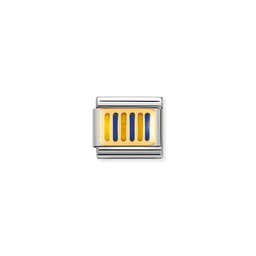 Nomination Composable Classic NAUT, ALPHAB, Edelstahl, Email und 18K-Gold (07_G) 030233/07