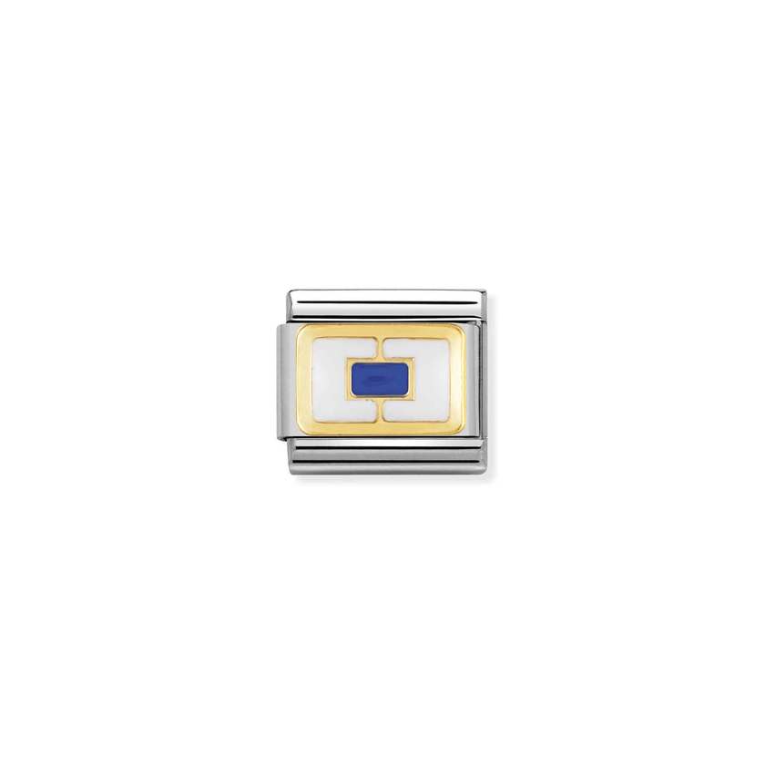 Nomination Composable Classic NAUT, ALPHAB, Edelstahl, Email und 18K-Gold (19_S) 030233/19