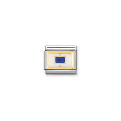 Nomination Composable Classic NAUT, ALPHAB, Edelstahl, Email und 18K-Gold (19_S) 030233/19