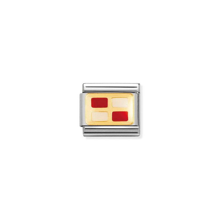 Nomination Composable Classic NAUT, ALPHAB, Edelstahl, Email und 18K-Gold (21_U) 030233/21