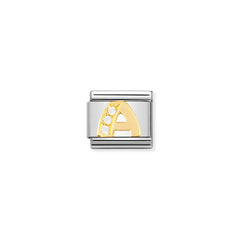 Nomination Comp, Classic BUCHST, Edelstahl, 18K-Gold und Cubic Zirc, (01_A) 030301/01