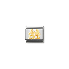 Nomination Comp, Classic STERNZ, Edelstahl, 18K-Gold und Cubic Zirc, (03_Zwilling) 030302/03