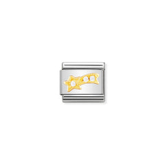 Nomination Comp, Classic FUN Edelstahl, 18K-Gold und Cubic Zirc, (25_Komet WEISS) 030308/25