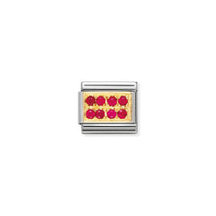 Nomination Comp, Classic PAVE Edelstahl, 18K-Gold und Cubic Zirc, (02_ROT) 030314/02