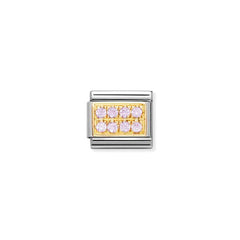 Nomination Comp, Classic PAVE Edelstahl, 18K-Gold und Cubic Zirc, (06_Rose) 030314/06