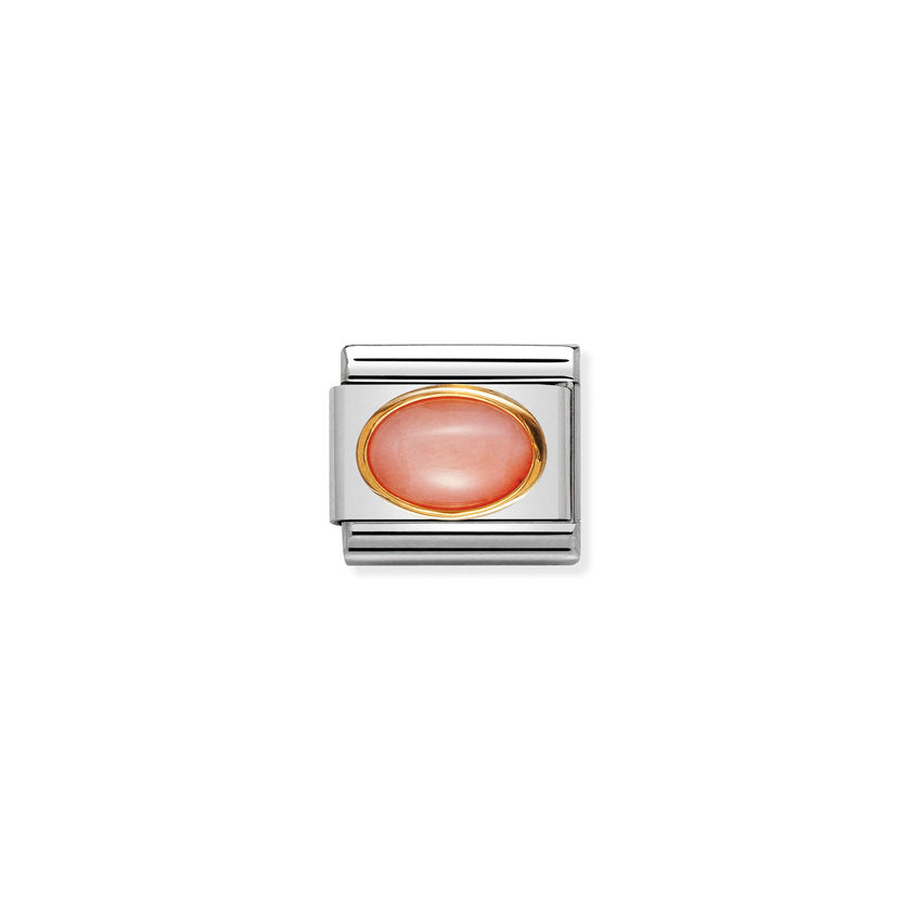 Nomination COMPOSABLE CLASSIC Edelsteine, Edelstahl und 18k gold (10_KORALLE ROSA) 030502/10