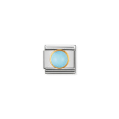 Nomination Composable Classic EDELSTEINE RUND aus Edelstahl und 18K-Gold (06_TURKIS) 030503/06