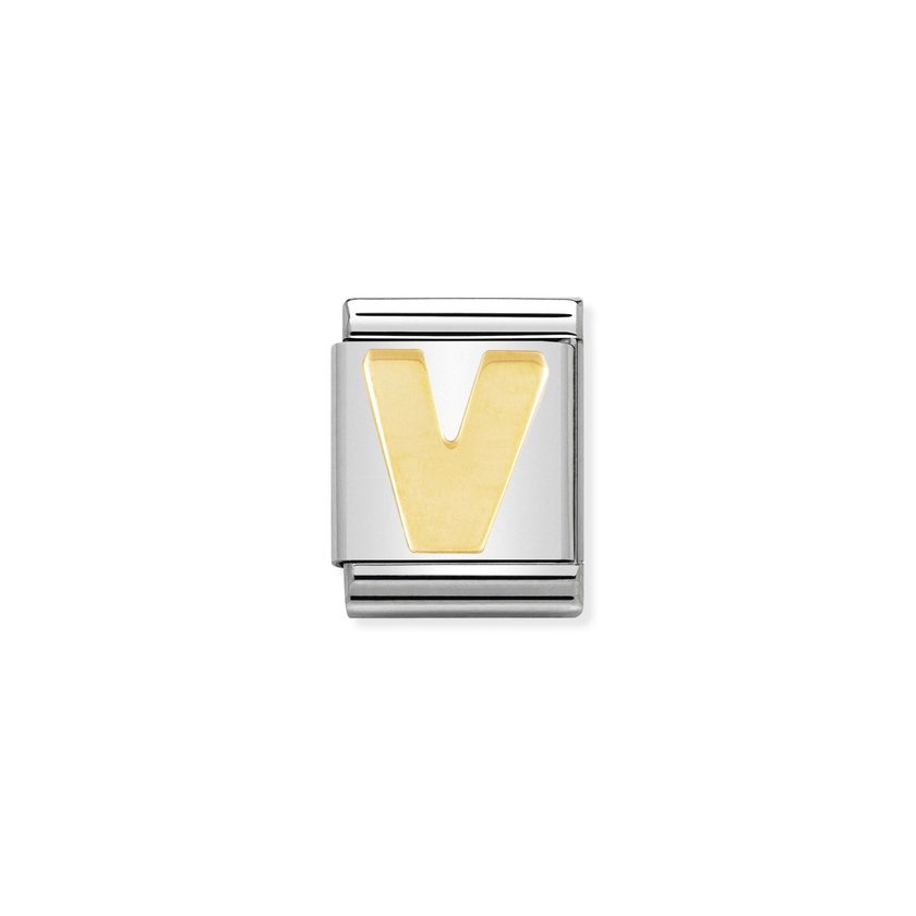 Nomination Composable Big BUCHST, Edelstahl und 18K-Gold (22_V) 032101/22