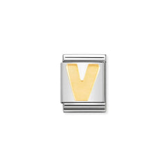Nomination Composable Big BUCHST, Edelstahl und 18K-Gold (22_V) 032101/22