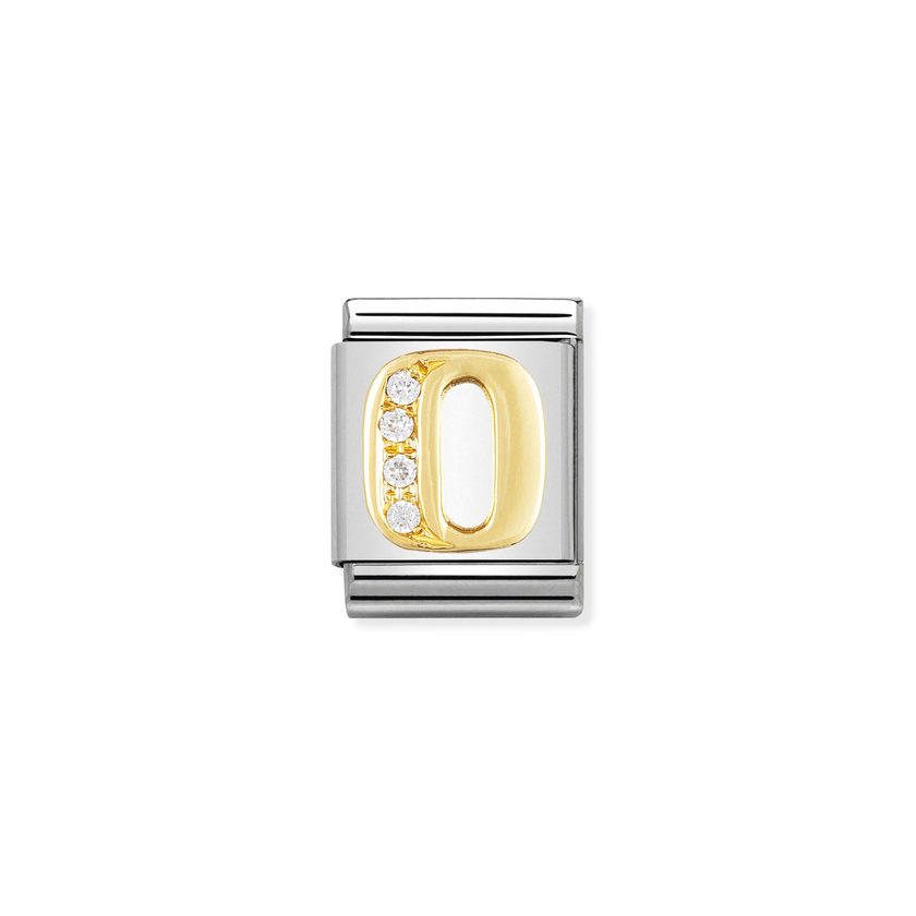 Nomination Composable Big BUCHST, Edelstahl, 18K-Gold und Cubic Zirc, (15_O) 032301/15