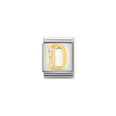 Nomination Composable Big BUCHST, Edelstahl, 18K-Gold und Cubic Zirc, (15_O) 032301/15