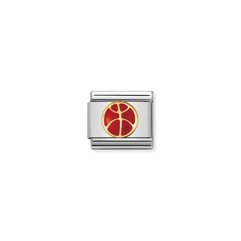 Nomination Composable Classic SPORTS Edelstahl, Email und 18K-Gold (08_Basketball) 030203/08