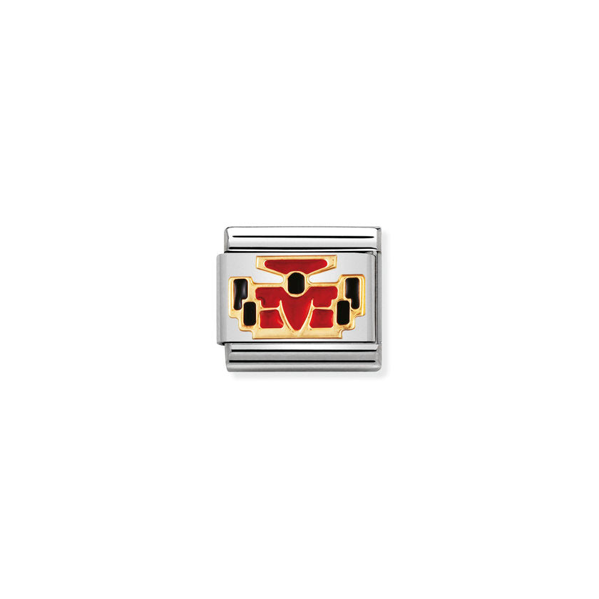 Nomination Composable Classic SPORTS Edelstahl, Email und 18K-Gold (23_Rotes Auto) 030203/23