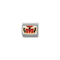 Nomination Composable Classic SPORTS Edelstahl, Email und 18K-Gold (23_Rotes Auto) 030203/23