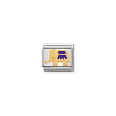 Nomination Composable Classic TIERE - LAND Edelstahl, Email und 18K-Gold (26_Elefant VIOLETT) 030212/26