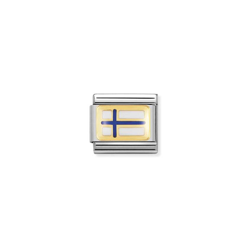 Nomination Composable Classic FLAGGE EUROPA Edelstahl, Email und 18K-Gold (04_FINNLAND) 030234/04