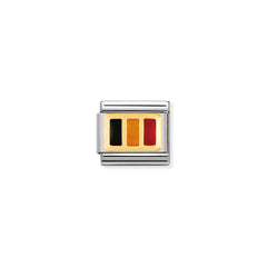 Nomination Composable Classic FLAGGE EUROPA Edelstahl, Email und 18K-Gold (11_BELGIEN) 030234/11