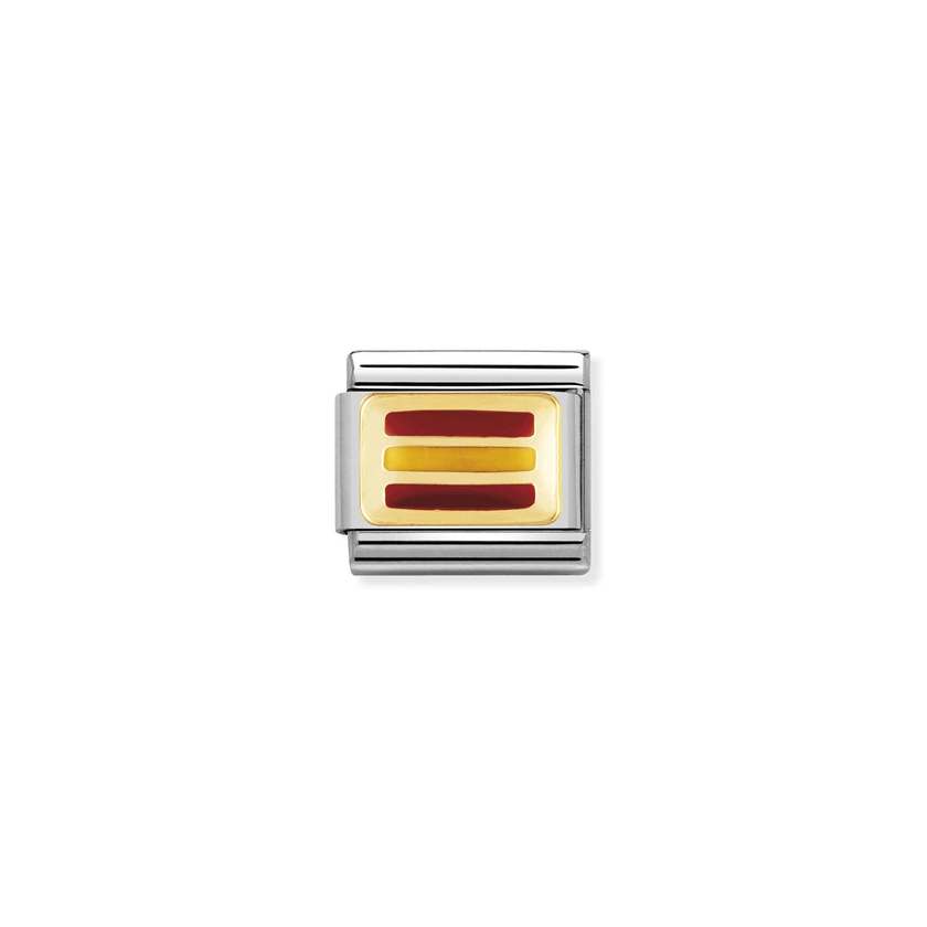 Nomination Composable Classic FLAGGE EUROPA Edelstahl, Email und 18K-Gold (18_SPANIEN) 030234/18