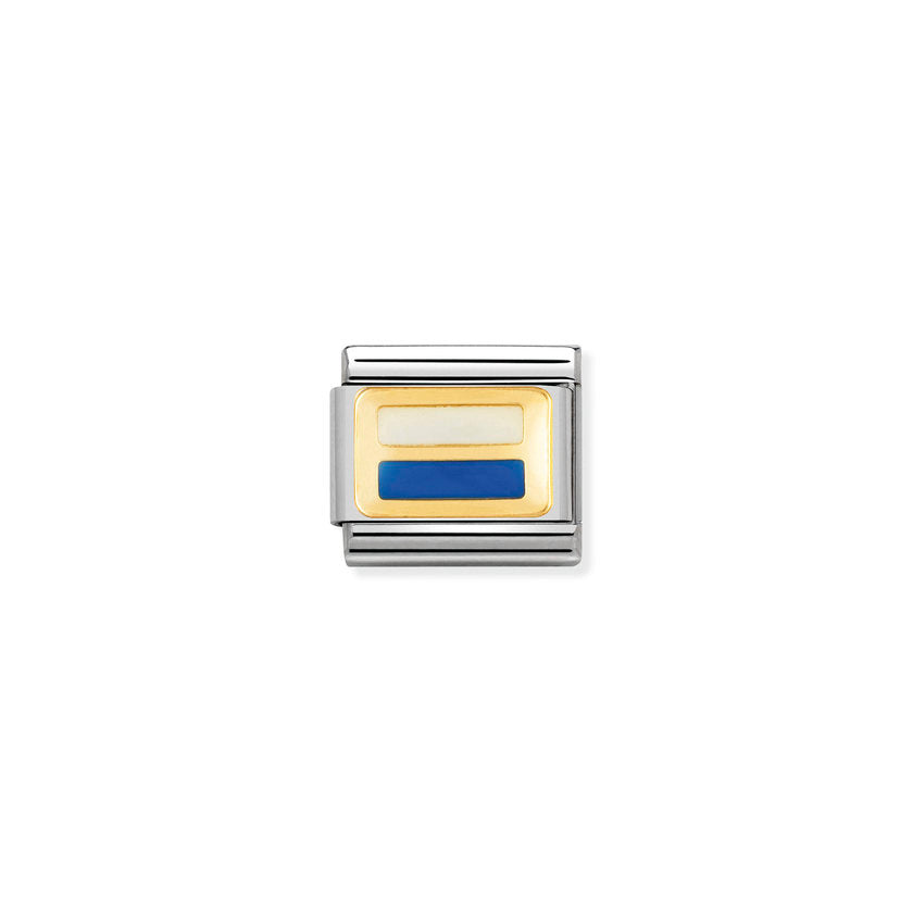 Nomination Composable Classic FLAGGE EUROPA Edelstahl, Email und 18K-Gold (19_REP, SAN MARINO) 030234/19