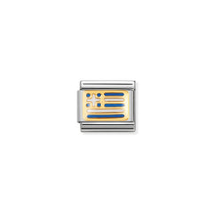 Nomination Composable Classic FLAGGE EUROPA Edelstahl, Email und 18K-Gold (22_GRIECHENLAND) 030234/22