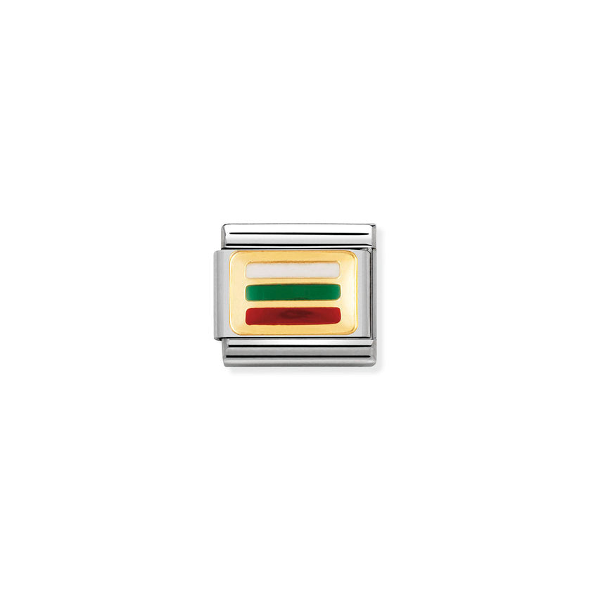 Nomination Composable Classic FLAGGE EUROPA Edelstahl, Email und 18K-Gold (27_BULGARIEN) 030234/27