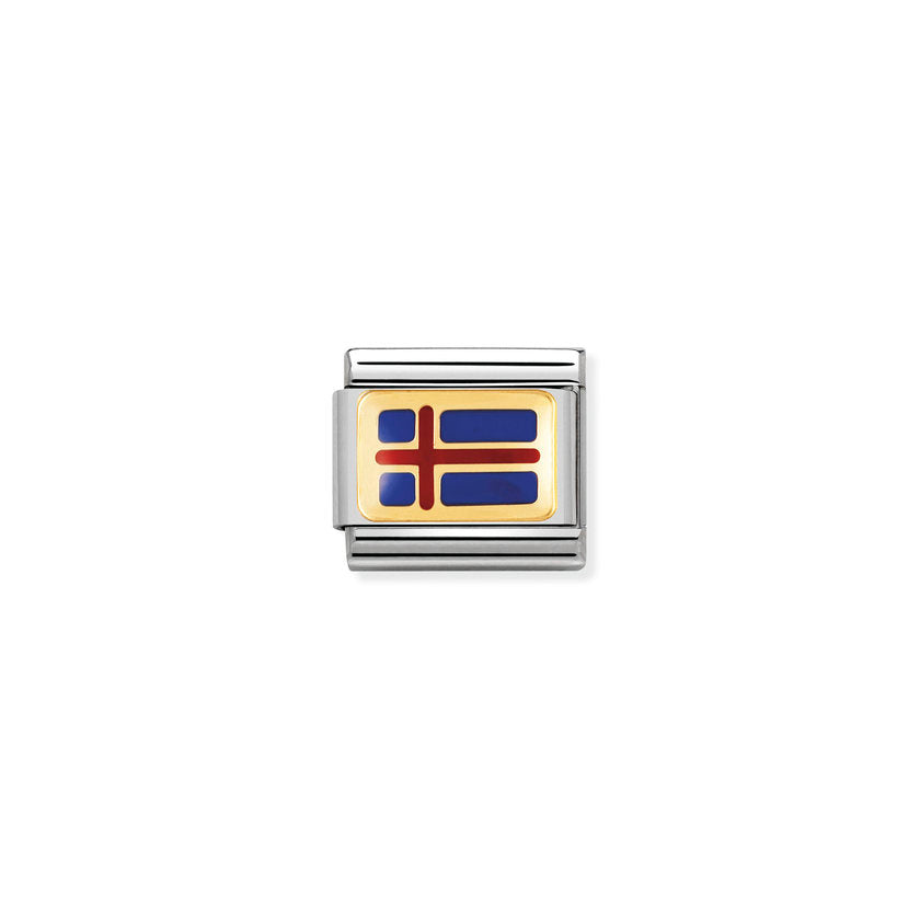 Nomination Composable Classic FLAGGE EUROPA Edelstahl, Email und 18K-Gold (31_ISLAND) 030234/31