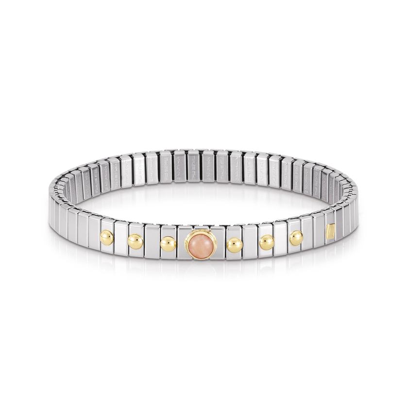 Nomination Armbander XTE SMALL aus Edelstahl und 18K-Gold mit 1 Edelstein (010_KORALLE ROSA) 042101/010