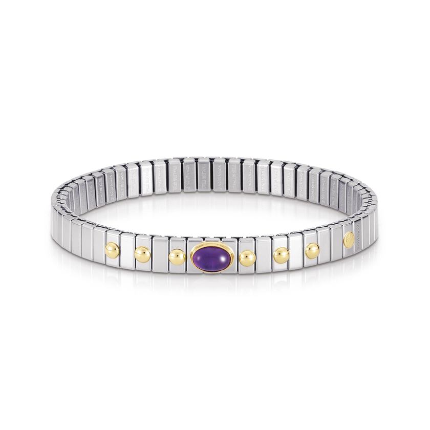 Nomination Armbander XTE SMALL Edelstahl und 18K-Gold und 1 Halbedelstein (002_AMETHYST) 042104/002