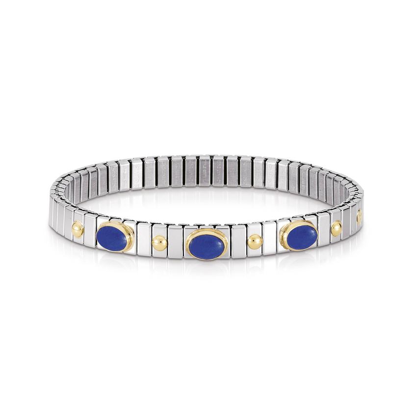 Nomination Armbander XTE SMALL aus Edelstahl und 18K-Gold mit drei Edelsteinen (009_LAPISLAZULI) 042105/009