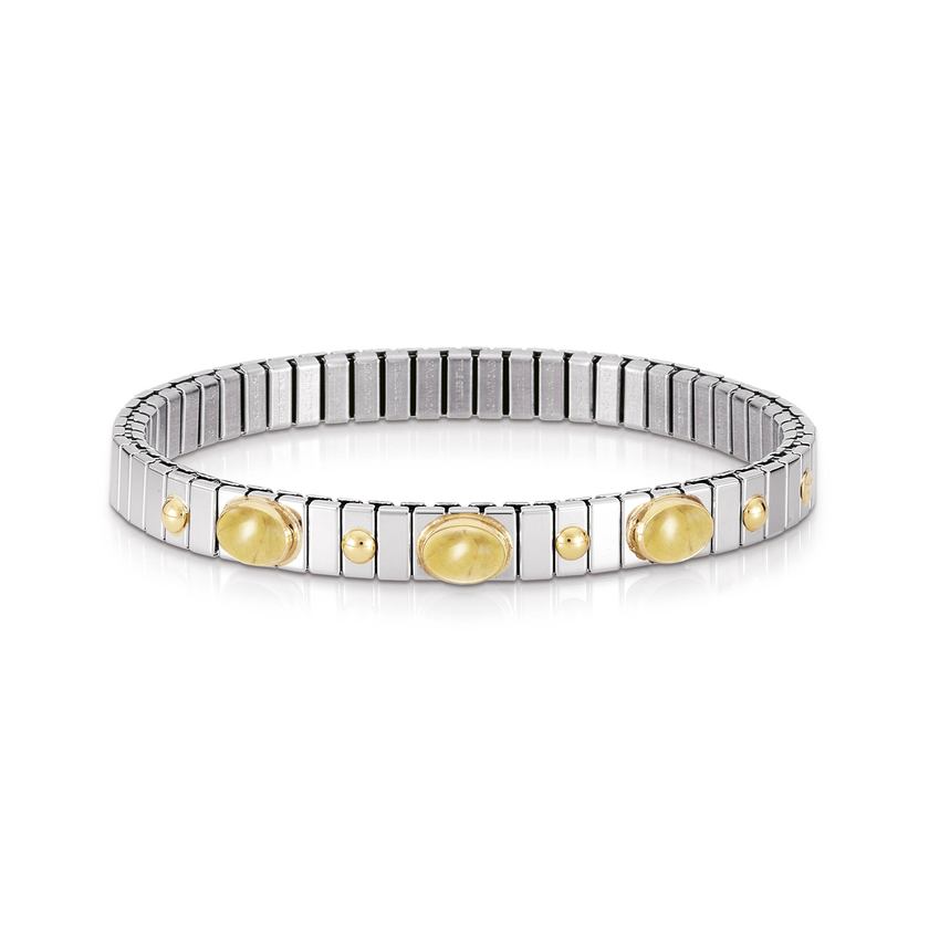 Nomination Armbander XTE SMALL Edelstahl und 18K-Gold und 3 Halbedelst, (007_CITRIN) 042106/007