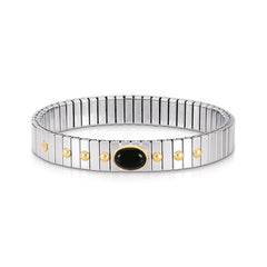 Nomination Armbander XTE MEDIUM Edelstahl und 18K-Gold mit 1 Edelstein (002_ACHAT SCHWARZ) 042120/002