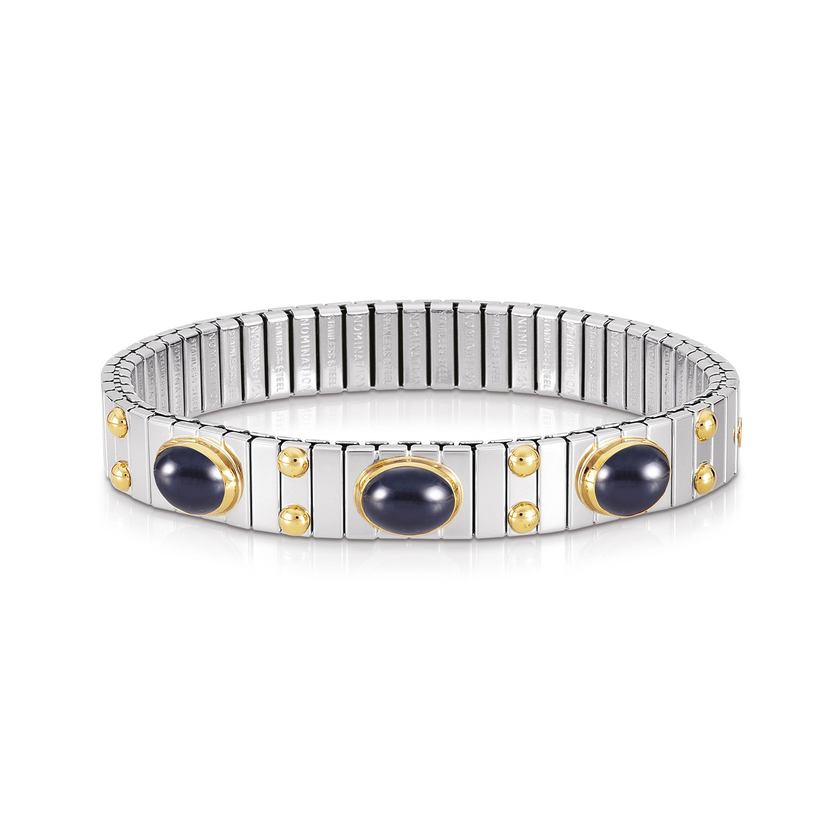 Nomination Armbander XTE MEDIUM Edelstahl und 18K-Gold mit 3 Halbedelsteinen (008_SAPHIR) 042123/008