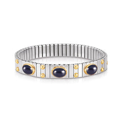 Nomination Armbander XTE MEDIUM Edelstahl und 18K-Gold mit 3 Halbedelsteinen (008_SAPHIR) 042123/008