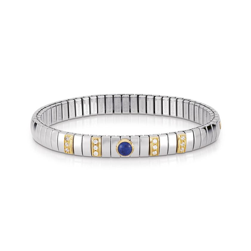 Nomination Armbander N,Y, SMALL Edelstahl, 18K-Gold, Cub, Zirc und Edelsteine (009_LAPISLAZULI) 042450/009