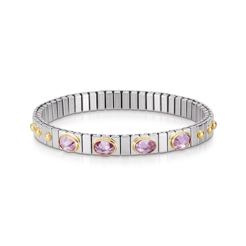 Nomination Armbander XTE SMALL Edelstahl und 18K-Gold  Zirkone FACETTIERT (003_ROSA) 042502/003