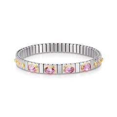 Nomination Armbander XTE SMALL Edelstahl und 18K-Gold  Zirkone FACETTIERT (003_ROSA) 042502/003