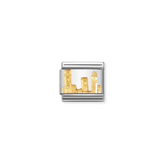 Nomination Composable Classic RELIEF MONUMENT Edelstahl und 18K-Gold (40_San Gimignano) 030123/40