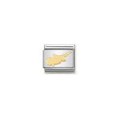 Nomination Composable Classic SYMB, GEOGRAPHIE Edelstahl und 18K-Gold (04_Zypern) 030128/04