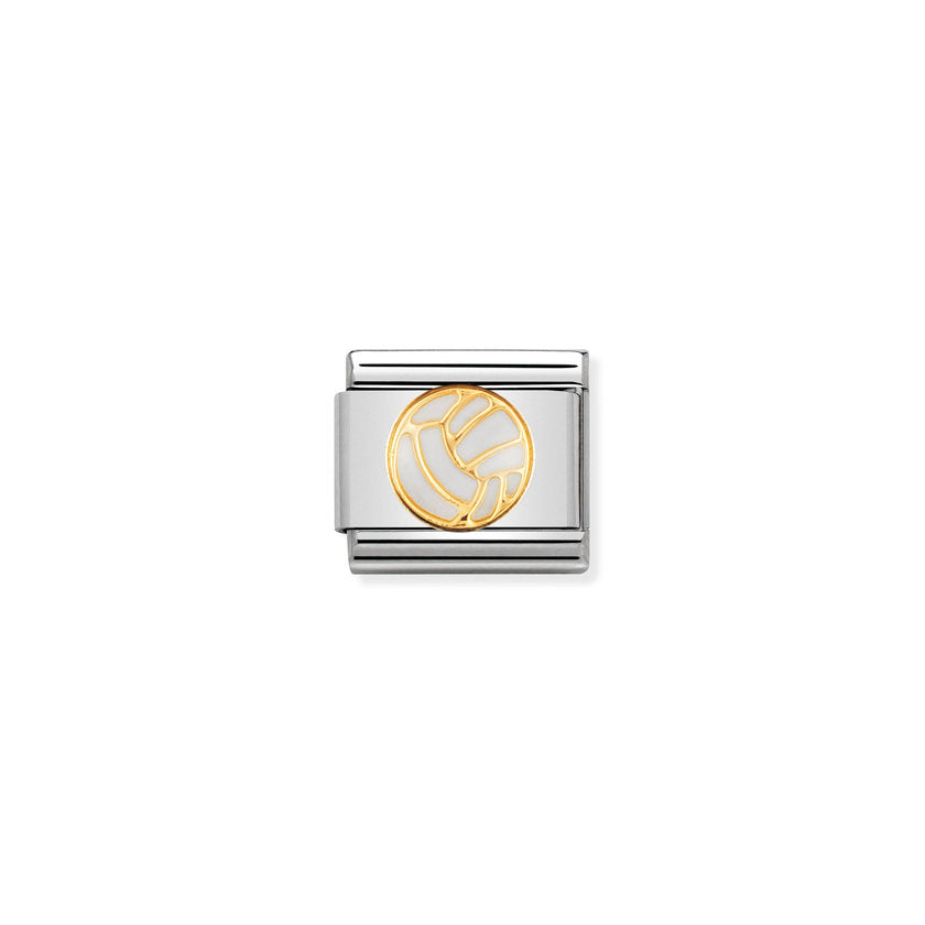 Nomination Composable Classic SPORTS Edelstahl, Email und 18K-Gold (33_Volleyball-Ball) 030203/33
