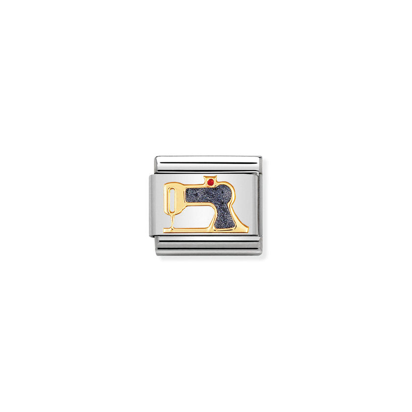 Nomination Composable Classic DAILY LIFE Edelstahl, Email und 18K-Gold (43_Nahmaschine) 030208/43