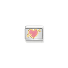 Nomination COMPOSABLE CLASSIC LOVE 1 aus Edelstahl, Email und 18k gold (01_Getroffenes Herz ROSA) 030253/01