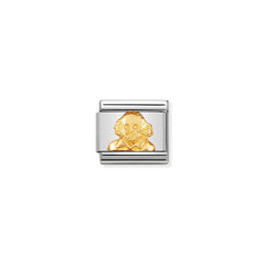 Nomination Composable Classic SYMBOLE G,B, RELIEF Stahl und 18k gold (03_Shakespeare) 030144/03
