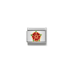 Nomination Composable Classic SYMB, U,K, Edelstahl, Email und 18K-Gold (10_Red Rose of Lancashire) 030250/10